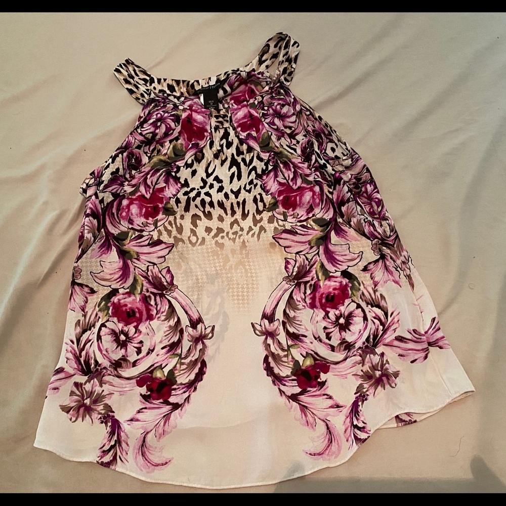 WHBM Animal/Floral print sleeveless blouse